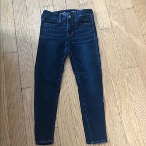 petite short American Eagle Outfitters Women's Deep Indigo Hi Rise Jegging